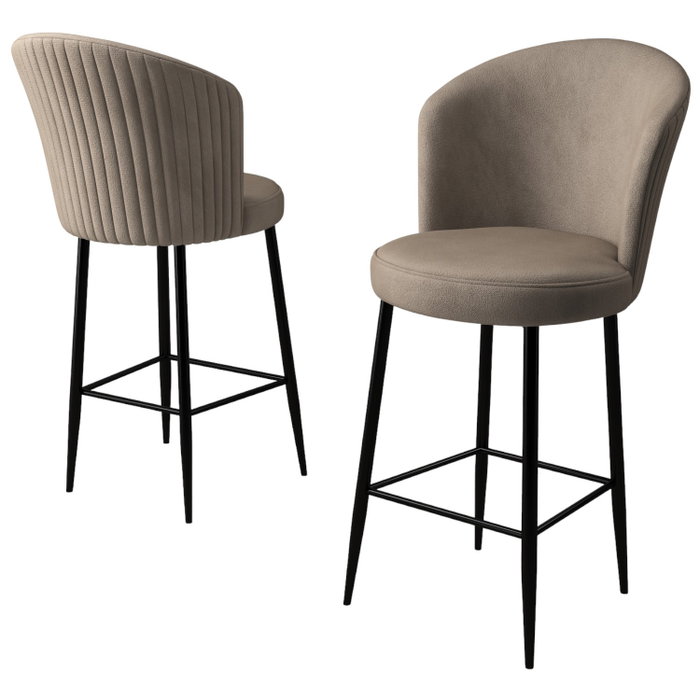 Hanah Home Juego de Taburetes de Bar Fora Cappuccino y Negro 46x107x40 cm